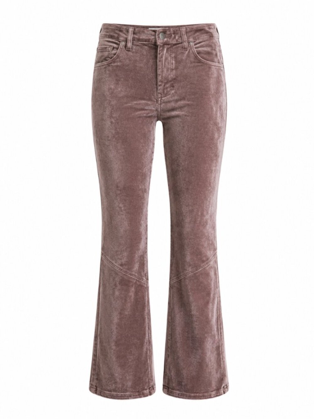 Free People Crushed Velvet Brown Purple Straight Leg Pants Size 30